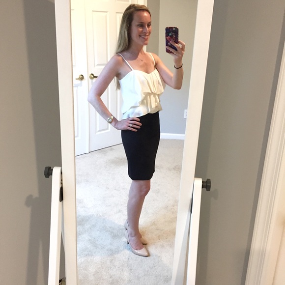 **SOLD** BCBG MaxAzria Black White Silk Dress - Picture 2 of 8